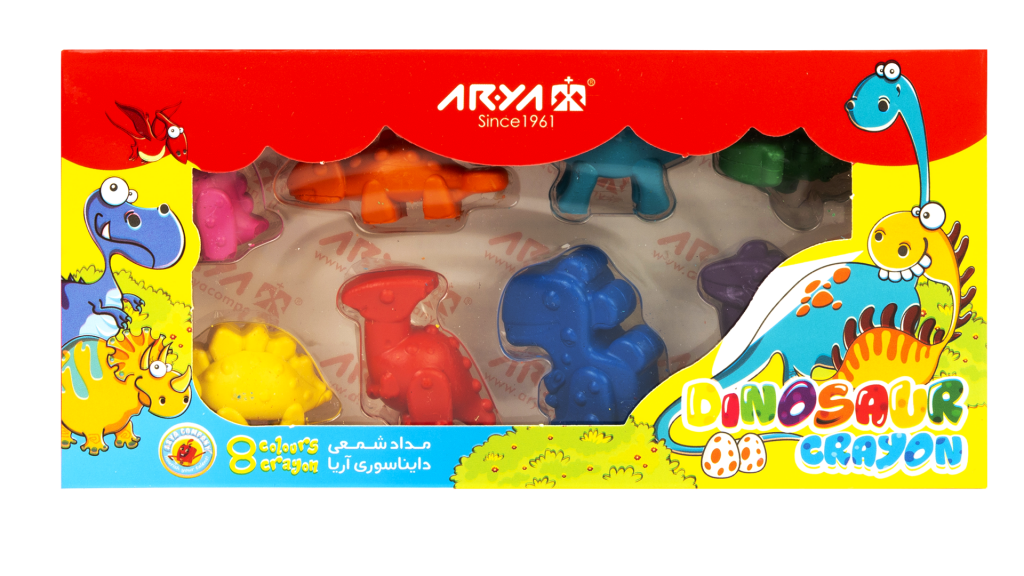 کرایون دایناسوری ۸ رنگ آریا